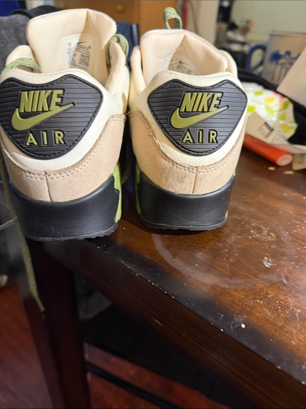 Nike Men’s Sneakers in Olive Green, Cream, Black